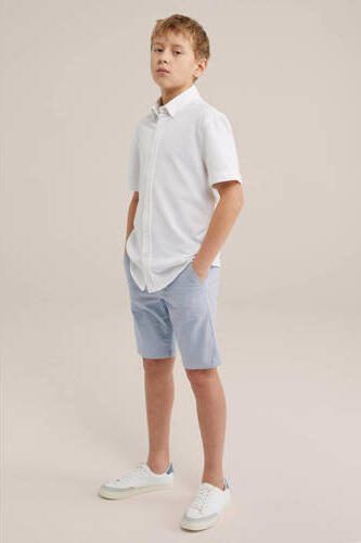 WE Fashion slim fit chino bermuda lichtblauw Korte broek Jongens Stretchkatoen 104 - Foto 3