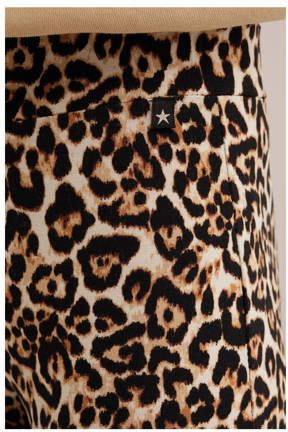 WE Fashion slim fit cycling short biker short met dierenprint bruinb zand Korte broek Meisjes Viscose 110 116