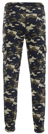 WE Fashion slim fit joggingbroek met camouflageprint groen donkerblauw Jongens Sweat 104