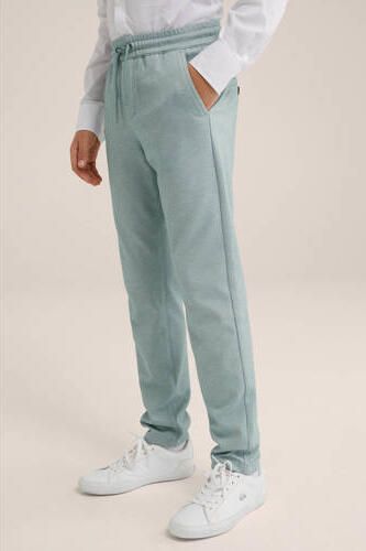 WE Fashion slim fit joggingbroek mintgroen Jongens Polyester Effen 104
