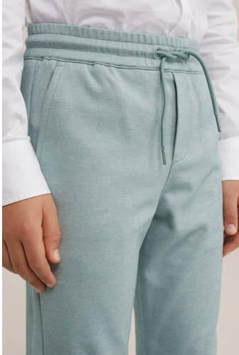 WE Fashion slim fit joggingbroek mintgroen Jongens Polyester Effen 104 - Foto 2
