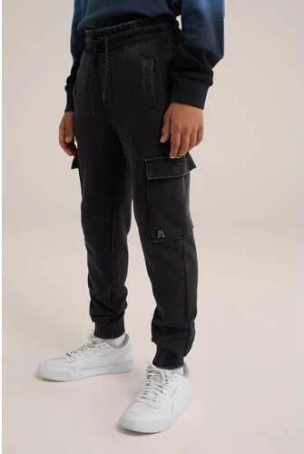 WE Fashion slim fit joggingbroek zwart Jongens Sweat Effen 116 - Foto 2