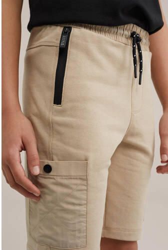 WE Fashion slim fit sweatshort beige Effen 104 | Sweatshort van - Foto 2