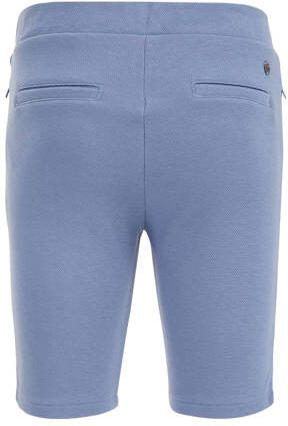 WE Fashion slim fit sweatshort blauw Jongens Gerecycled polyester Effen 116