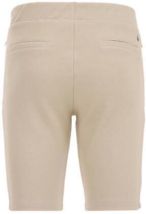 WE Fashion slim fit sweatshort sand Beige Jongens Polyester Effen 116
