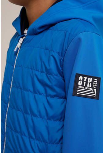 WE Fashion softshell jas blauw Jongens Polyester Capuchon Effen 122 128 - Foto 2