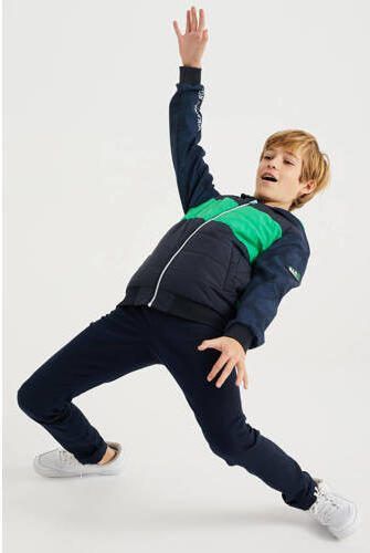 WE Fashion softshell jas van gerecycled polyester zwart groen blauw Jongens Gerecycled polyester (duurzaam) Capuchon 110 116 - Foto 3
