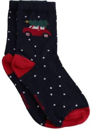 WE Fashion sokken met print marineblauw rood Jongens Katoen All over print