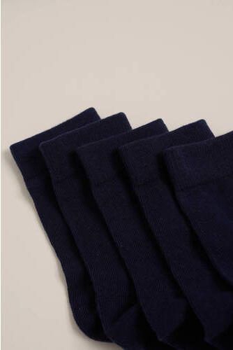 WE Fashion sokken set van 5 donkerblauw Jongens Katoen Effen 23 26