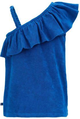 WE Fashion spaghettitop blauw Meisjes Katoen Ronde hals Effen 110 116 - Foto 3