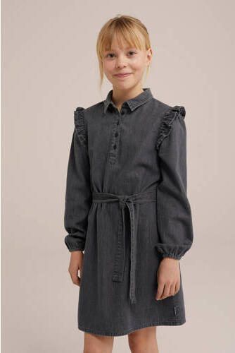WE Fashion spijkerjurk grey denim Grijs Effen 122 128