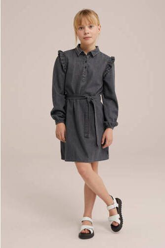 WE Fashion spijkerjurk grey denim Grijs Effen 122 128 - Foto 3