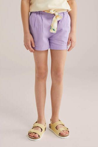 WE Fashion straight casual short lila Korte broek Paars Meisjes Katoen