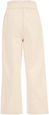 WE Fashion straight fit broek beige Meisjes Katoen Effen 104
