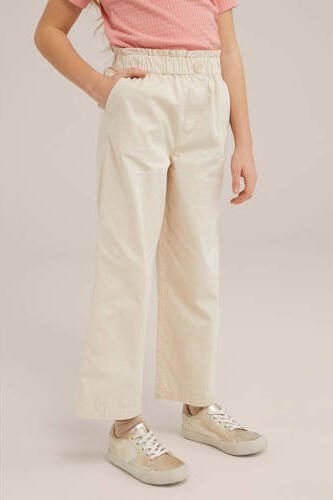WE Fashion straight fit broek beige Meisjes Katoen Effen 104 - Foto 2