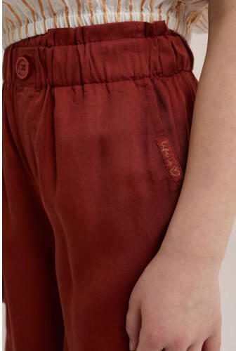 WE Fashion straight fit broek bruin Meisjes Lyocell Effen 104 - Foto 2