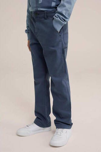 WE Fashion straight fit jeans medium blue denim Blauw Effen 110 - Foto 3