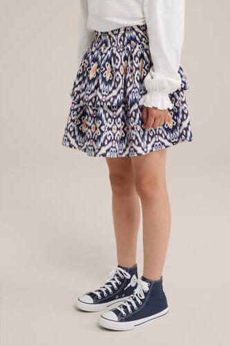 WE Fashion strokenrok blauw Meisjes Polyester All over print 110 116 - Foto 2