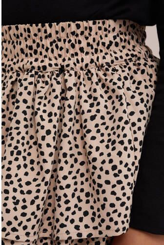 WE Fashion strokenrok zand Beige Meisjes Polyester All over print 122 128
