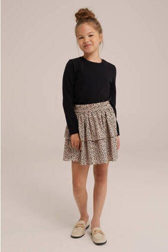 WE Fashion strokenrok zand Beige Meisjes Polyester All over print 122 128 - Foto 2