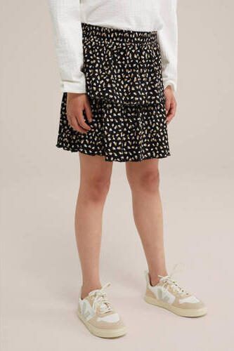 WE Fashion strokenrok zwart Meisjes Katoen All over print 134 140 - Foto 2