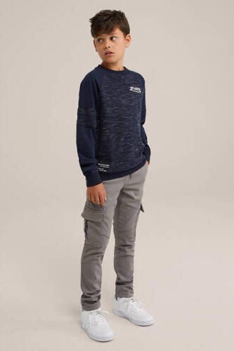 WE Fashion sweater donkerblauw Effen 170 176 | Sweater van