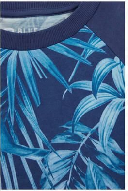 WE Fashion sweater donkerblauw Trui Jongens Katoen Ronde hals Blad 170 176