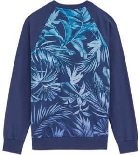 WE Fashion sweater donkerblauw Trui Jongens Katoen Ronde hals Blad 110 116 - Foto 3