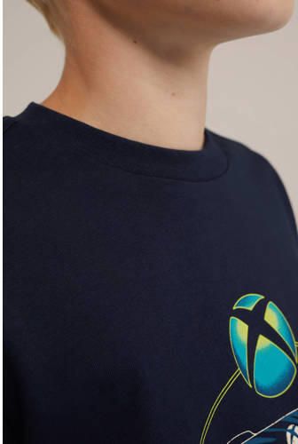 WE Fashion sweater donkerblauw Trui Printopdruk 134 140