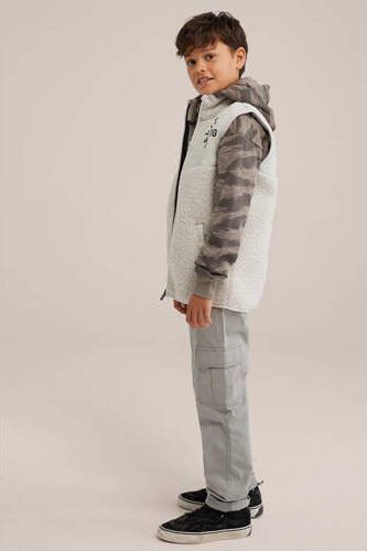 WE Fashion sweater ecru Jongens Polyester Opstaande kraag Effen 110 116 - Foto 2