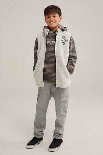 WE Fashion sweater ecru Jongens Polyester Opstaande kraag Effen 110 116 - Foto 3