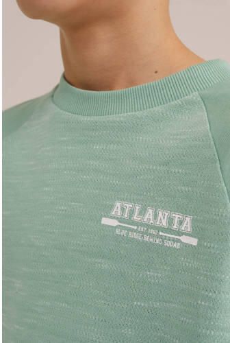 WE Fashion sweater lichtgroen Effen 110 116 | Sweater van - Foto 2