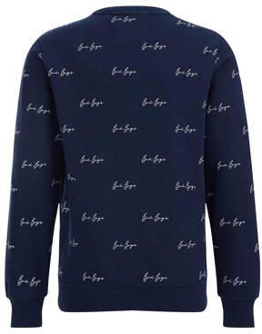 WE Fashion sweater met all over print donkerblauw All over print 110 116 - Foto 3