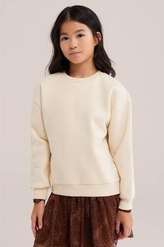 WE Fashion sweater met backprint zand Beige Backprint