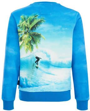 WE Fashion sweater met printopdruk blauw Printopdruk 110 116