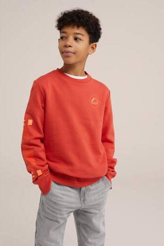 WE Fashion sweater met printopdruk rood Printopdruk 110 116 - Foto 2