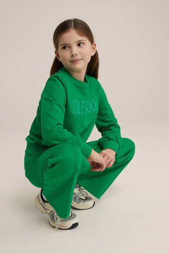 WE Fashion sweater met tekst groen Tekst 98 104 | Sweater van - Foto 3