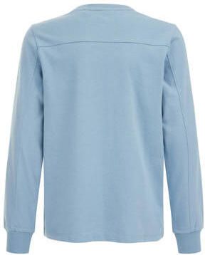 WE Fashion sweater met tekst lichtblauw Tekst 110 116