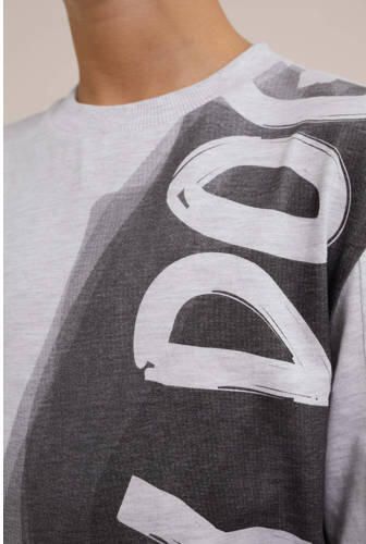 WE Fashion sweater met tekst wit zwart Tekst 110 116 - Foto 2