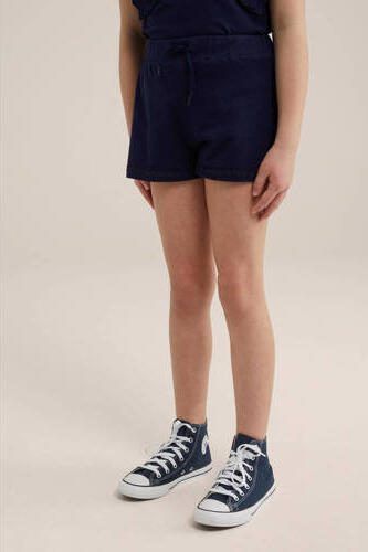 WE Fashion sweatshort donkerblauw Meisjes Katoen Effen 110 116 - Foto 3