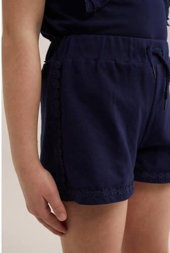 WE Fashion sweatshort donkerblauw Meisjes Katoen Effen 110 116 - Foto 2