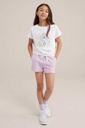WE Fashion sweatshort lila Korte broek Paars Effen 122 128 - Foto 2