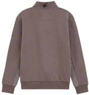 WE Fashion sweatvest grijs Jongens Katoen Opstaande kraag Effen 110 116 - Foto 3