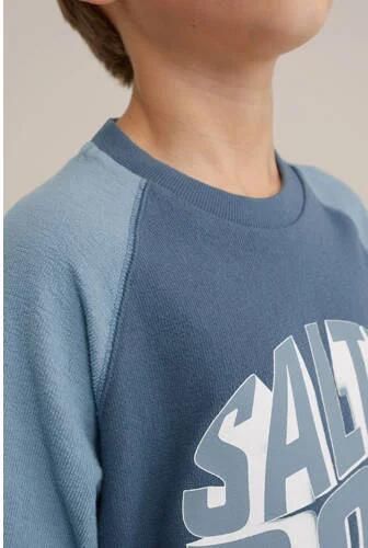 WE Fashion T-shirt bering sea Blauw Jongens Katoen Ronde hals Printopdruk 134 140 - Foto 2