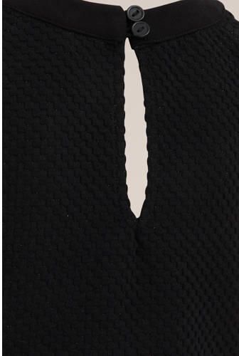 WE Fashion T-shirt black uni Zwart Meisjes Polyester Opstaande kraag Effen 158 164