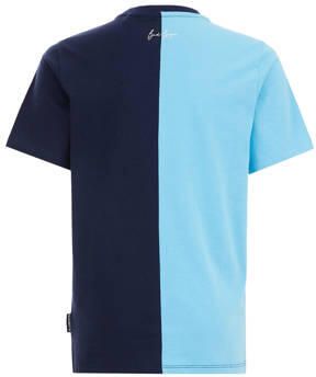 WE Fashion T-shirt blauw Jongens Katoen Ronde hals Meerkleurig 122 128