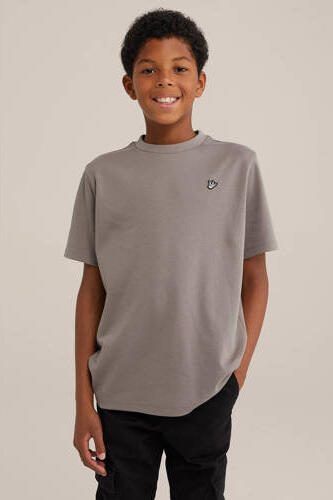 WE Fashion T-shirt Bruin Jongens Katoen Ronde hals Effen 134 140 - Foto 2