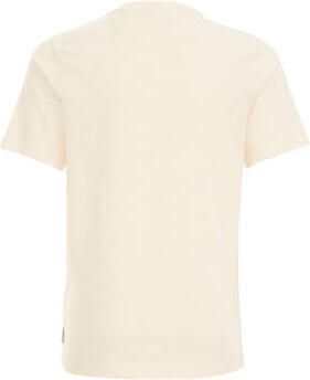 WE Fashion T-shirt ecru Jongens Katoen Ronde hals Effen 110 116