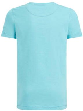 WE Fashion T-shirt faded pacific Blauw Jongens Katoen Ronde hals Effen 110 116 - Foto 5