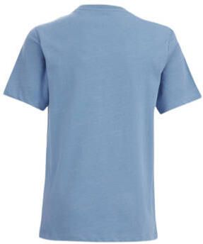 WE Fashion T-shirt grijsblauw Jongens Stretchkatoen Ronde hals Effen 110 116